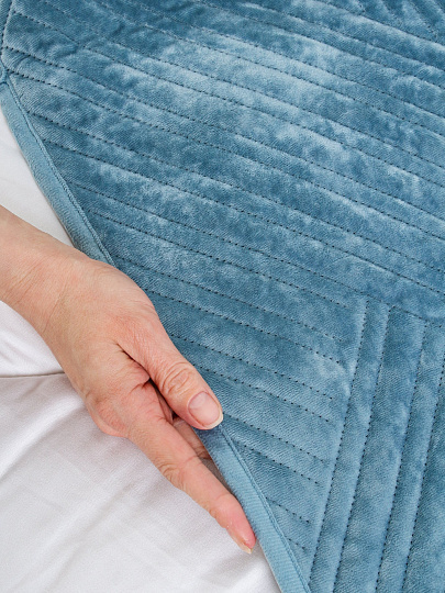 Покрывало евро, 240х260 см, 100% полиэстер, стеганое, Silvano, Runa, серо-голубое