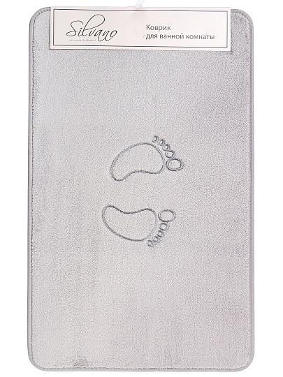 Коврик для ванной, 0.5х0.8 м, полиэстер, голубой, Silvano, Ножки, Y4-11473