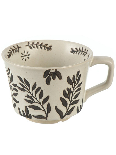 Кружка керамика, 300 мл, Ветви эко, 10х7.5 см, Y4-8985, графит