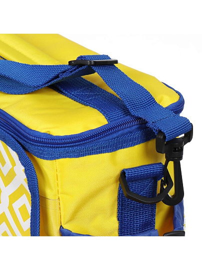 Термосумка 8 л, 30х13х28 см, Green Days, полиэстер, алюминий, прямоугольная, желтая, с синими ручками, CA210112.01