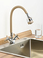 Смеситель для кухни, Антей, Радуга, гибкий излив, с кран-буксой, бежевый, 5770718-ANT - фото 2