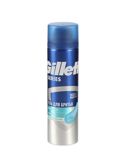 Гель для бритья, Gillette, TGS, для чувствительной кожи, эффект охлаждения, 200 мл, 0050009169