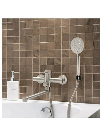 Смеситель для ванны, РМС, с картриджем, нержавеющая сталь, SUS124-006EP