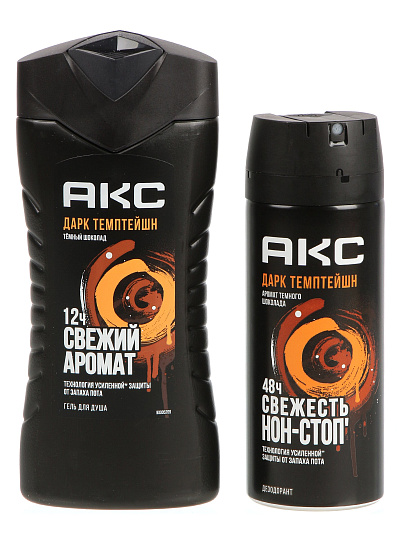 Набор подарочный мужской, АКС, Dark Temptation, гель для душа 250 мл + дезодорант 150 мл, спрей