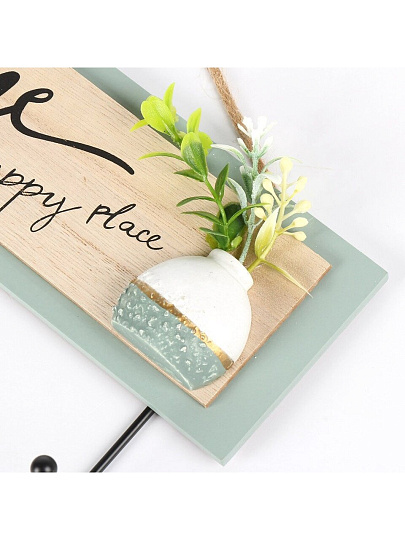 Ключница Welcome, 32.8х15 см, МДФ, 3 крючка, на декоративном панно, настенная, A200169