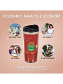 Термокружка нержавеющая сталь, пластик, 0.42 л, Daniks, Чаек будешь, колба нержавеющая сталь, FD-06-18 - фото 4