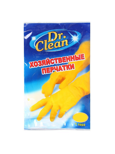 Перчатки хозяйственные резина, размер S, Dr.Clean