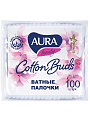 Ватные палочки 100 шт, полиэтилен, Aura, 2937/2252/1646