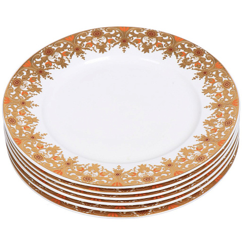 Тарелка десертная керамическая 6 шт, 180 мм, Золотой рассвет HY201707-B
