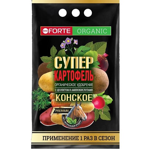 Удобрение Супер картофель, Конское, органическое, 2 кг, Bona Forte