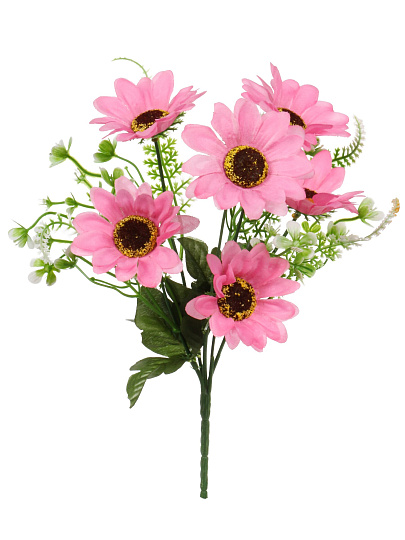 Цветок искусственный декоративный пасхальный, Гербера, 6 головок, 30 см, в ассортименте, FP224