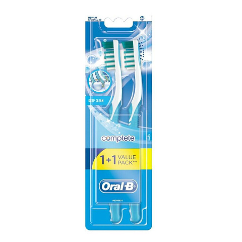 Зубная щетка Oral-B, Complete Глубокая чистка, средней жесткости, + 1шт бесплатно, ORL-81466194