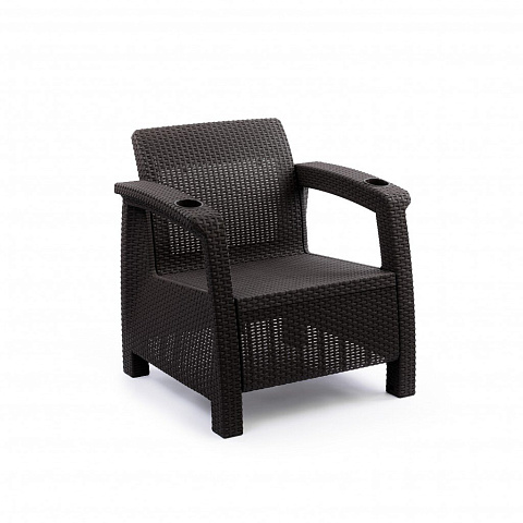 Кресло полипропилен, Альтернатива, Ротанг-плюс, 79х70х73 см, мокко, 106 кг, М8839