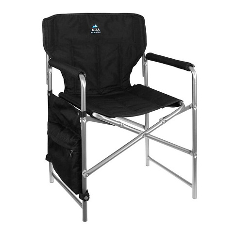 Кресло складное 50х50х75 см, черное, ткань водоотталкивающая, с карманом, 100 кг, Nika, КС1/Ч