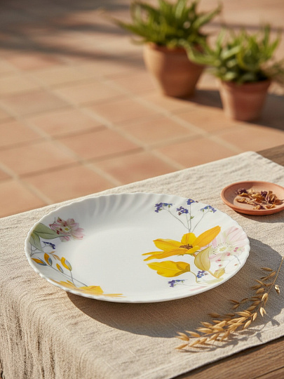 Тарелка десертная, стеклокерамика, 19 см, фигурная, Весна, МФК, MFK21203