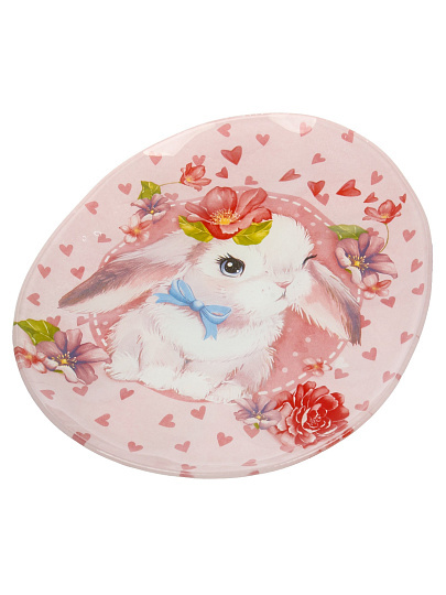 Подставка для яиц, стекло, 24х20.6х1.8 см, 10 ячеек, Пасха. Цветочный зайка, 7258268