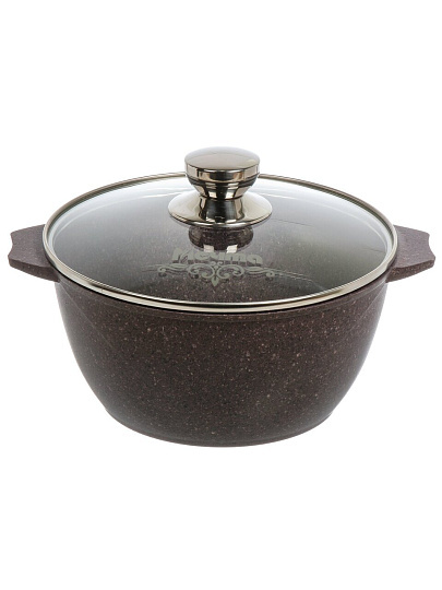 Кастрюля алюминий, антипригарное покрытие, 3 л, крышка стекло, Мечта, Premium violet, 43904