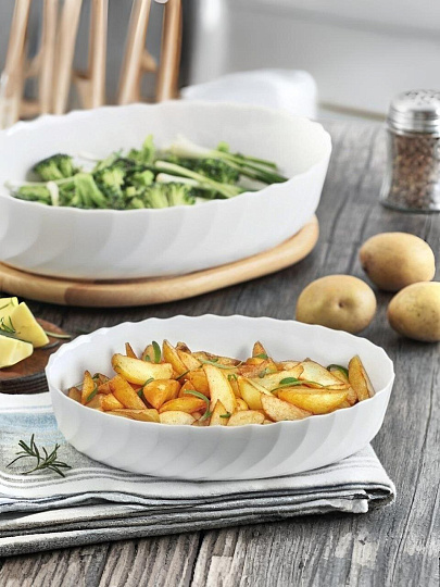 Форма для запекания стеклокерамика, 20х27х6 см, 2.2 л, овальная, Golden opal, TOM0008BWT