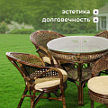 Мебель садовая Флоренция, стол, 80.5х81х76 см, 4 кресла, подушка бежевая, 110 кг, IND08 - фото 18