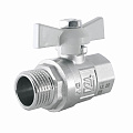 Кран для воды, 1/2'', г-ш, ручка-бабочка, никель, STI