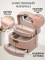 Шкатулка-кейс для украшений и косметики, полимер, 15х12х11 см, розовая, Y4-5319-1 - фото 3