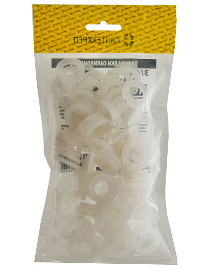 Прокладка уплотнительная 100 шт, 3/4&quot;, 14х24х3 мм, силикон, СантехКреп, 2.12.2.Ф