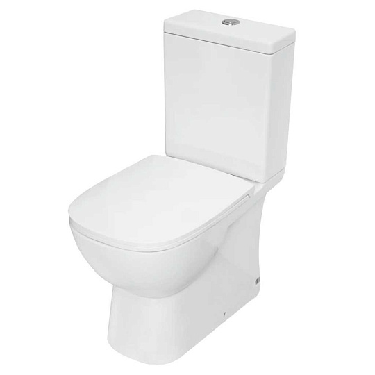 Унитаз-компакт Sanita Luxe, Quadro, горизонтальный выпуск, дюропластовое сиденье, 2 режима, мультилифт