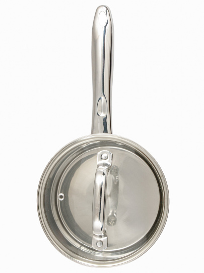 Ковш нерж, 2.1 л, крышка металл, металл ручка, индукц, Daniks, Рейн