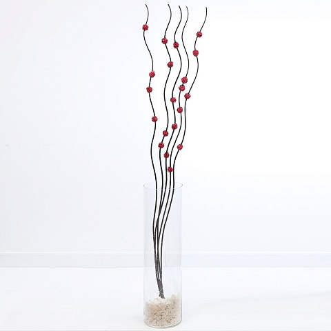 Цветок искусственный декоративный Тинги Шарик, 160 см, красный, JC-7215