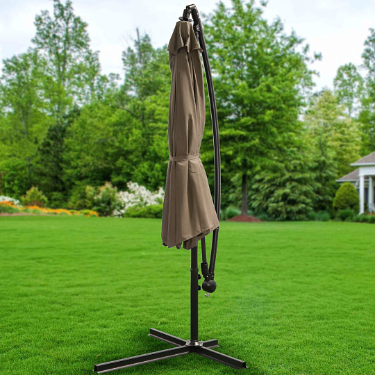 Зонт садовый 3х3 м, кофейный, с наклоном, регулировка высоты, Green Days, YTUM002-2017DXH-016