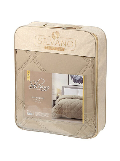 Покрывало евро, 240х260 см, 100% полиэстер, Silvano, Гранни, бежевое