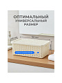Корзина для хранения, 3 л, прямоугольная, плетеная, пластик, белый ротанг, с крышкой, Idea, Вязание, М2369 - фото 2