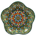 Блюдо керамика, 20 см, зеленое, Самарканд, Y4-9768