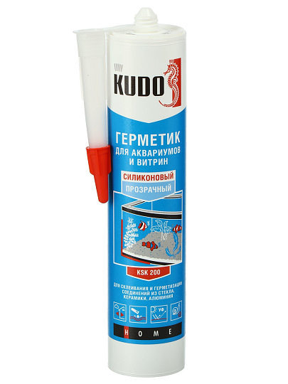 Герметик силиконовый, для аквариумов и витрин, KUDO, KSK-200, KUSSIL280AQ-0, 280 мл, прозрачный