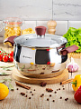 Кастрюля нержавеющая сталь, 5.1 л, крышка стекло, Daniks, Орлея, GS-01159P-22CA, индукция - фото 6