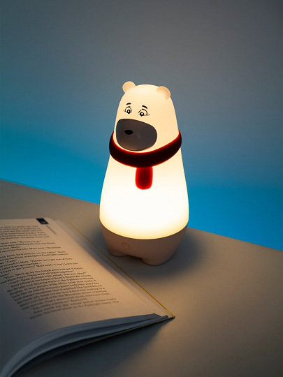 Светильник-ночник JazzWay, Мишка, настольный, пластик, 4.1 Вт, с выключателем, 3000К, красный, 5061231
