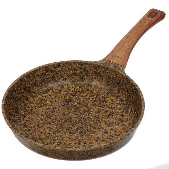 Сковорода алюминий, 26 см, антипригарное покрытие, Гурман, Granite Gold, золотая, ручка под дерево, ГМ2601 ГГ