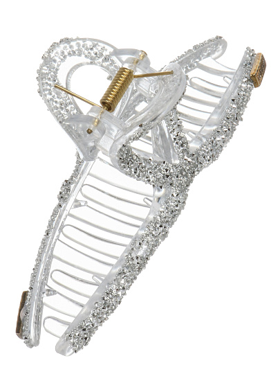 Заколка для волос 10 см, пластик, в ассортименте, с блестками, Y4-11626