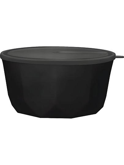 Салатник пластик, круглый, 22.1х10.8 см, 3.1 л, с крышкой, Black, Plast team, PT171410621