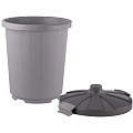 Бак для мусора пластик, 105 л, с крышкой, с колесами, 55х55х62.5 см, в ассортименте, Элластик-Пласт - фото 3