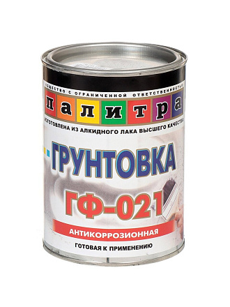 Грунтовка алкидная, Палитра, ГФ-021, красно-коричневая, 0.9 кг