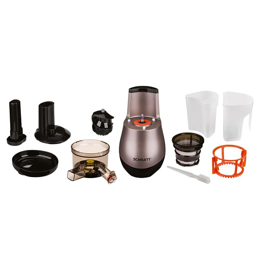 Соковыжималка электрическая Scarlett, SC-JE50S43, 200 Вт, резервуар для сока 1 л, 1 скорость, резервуар для мякоти 0.8 л