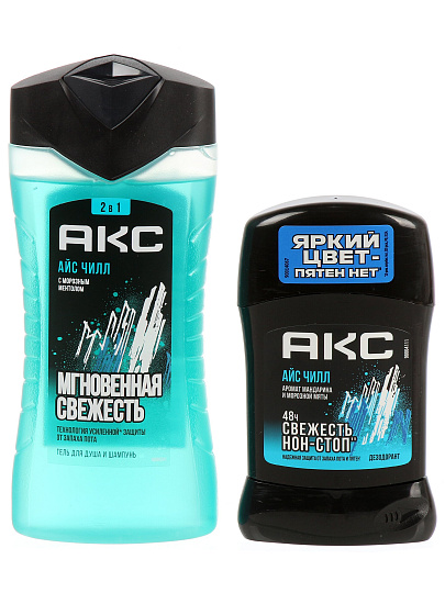 Набор подарочный мужской, АКС, Ice Chill, гель для душа и шампунь 2 в 1 + дезодорант 50 мл, стик
