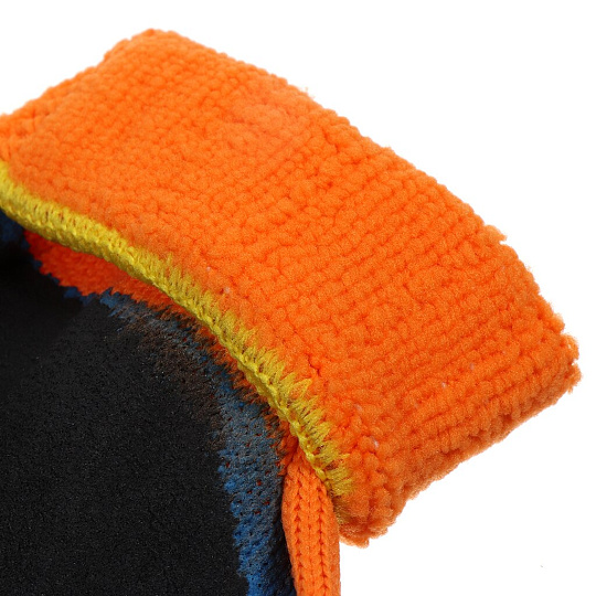 Перчатки акрил, вспененный латексный облив, черная основа, с усиленным пальцем, начес, Фабрика перчаток