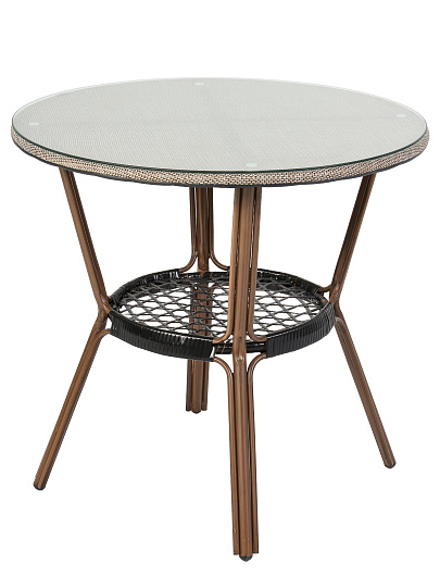 Мебель садовая коричневая, стол, 80х80х72 см, 4 стула, 55х58х78 см, C010205