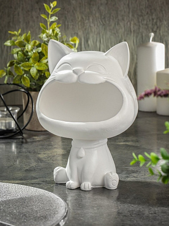 Фигурка гипс, Горошинка, 17.5х17.5х24.5 см, конфетница, белая, 10 1390 0000