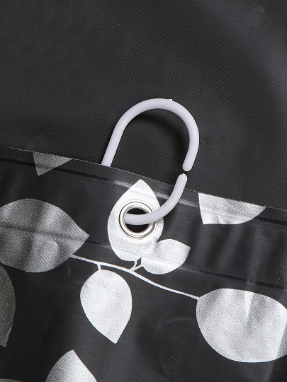 Штора для ванной 180х180 см, Peva, Лепестки на черном, черная, Y4-11162