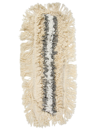 Сменный блок для швабры хлопок, 44х13 см, плоский, прямоугольный, серо-белый, York, Эко Натурал, 081680