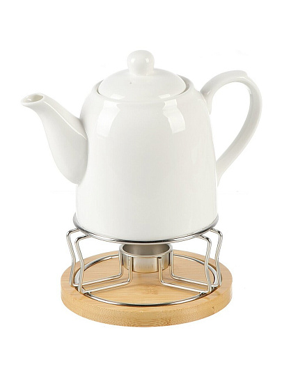 Чайник керамика, 0.8 л, с подставкой для подогрева, Y4-9056
