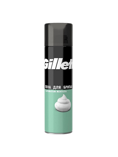 Пена для бритья для бритья, Gillette, Menthol, с ароматом ментола, 200 мл
